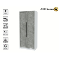 Шкаф распашной Тренд КТ-Ш2 (Белый платинум ЛДСП/ Керамика ЛМДФ) Ш918 В2128 Г547